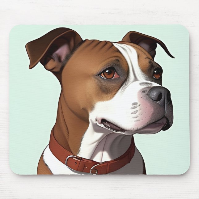 Hund mit brauner und weißer bekleidung und kraut mousepad (Vorne)