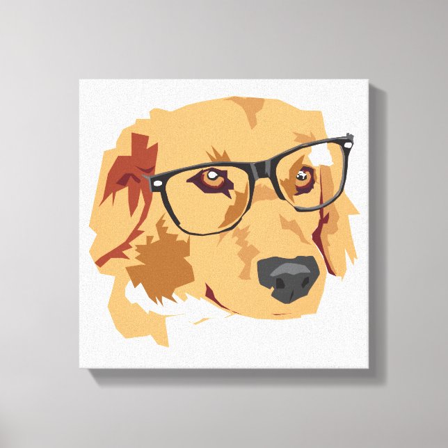 Hund mit Brille Canvas drucken Leinwanddruck (Vorderseite)