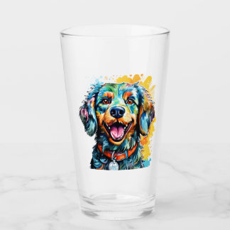 Hund mit Brille Glas