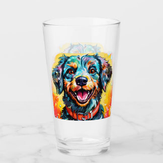 Hund mit Brille Glas