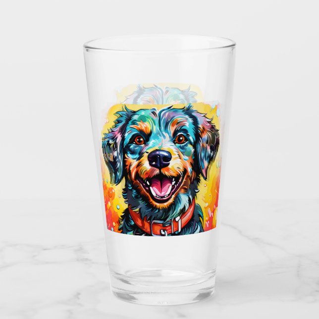 Hund mit Brille Glas (Vorderseite)