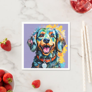 Hund mit Brille Serviette