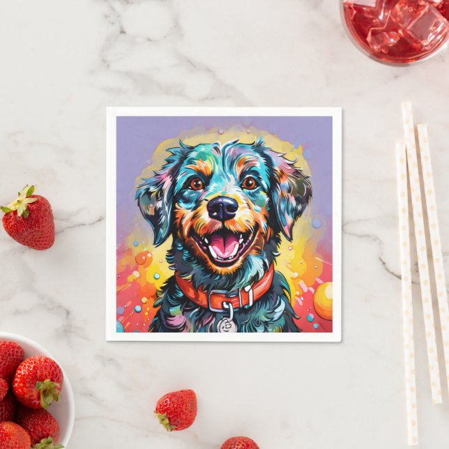 Hund mit Brille Serviette (Beispiel)
