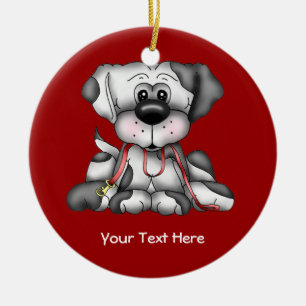 Hund mit der Leine (kundengerecht) Keramik Ornament
