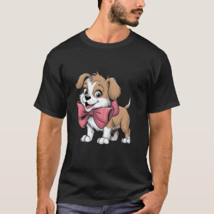 Hund mit einem koketten Bogen T-Shirt