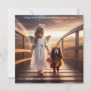 Hund mit Engelkreuz Regenbogenbrücke Beileidskarte Karte