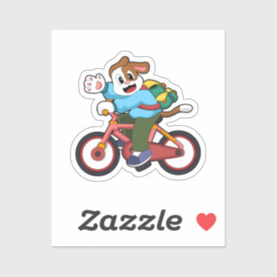 Hund mit Fahrrad Aufkleber