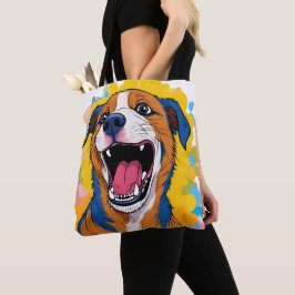 Hund mit Farbspritzer-Druck lächelndes Hund-Design