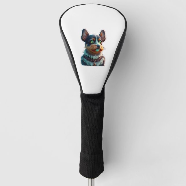 Hund mit grünem Eier Klassischer T - Shirt Golf Headcover (Vorderseite)