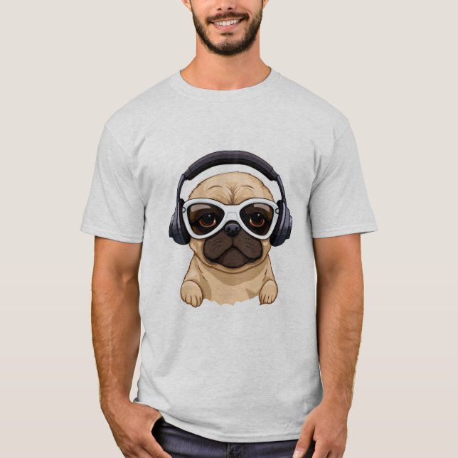 HUND MIT HEADPHONE.JPG T-Shirt (Vorderseite)