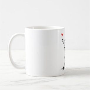 Hund mit Herz – Minimal Love Tier Skizze Kaffeetasse