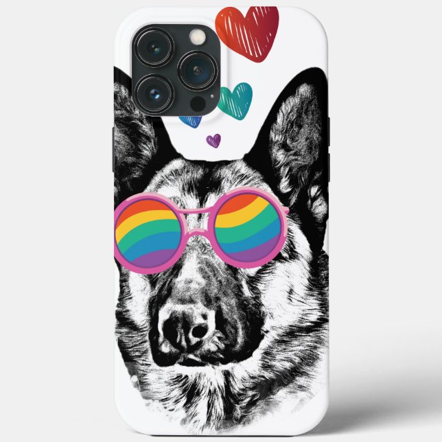 Hund mit Herz-Valentinstag Case-Mate iPhone Hülle (Rückseite)