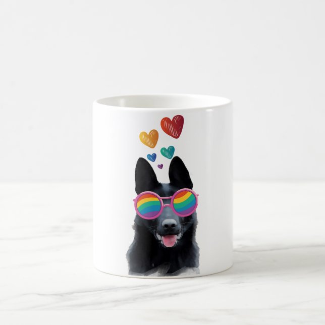 Hund mit Herz-Valentinstag Kaffeetasse (Mittel)
