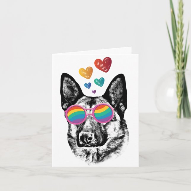 Hund mit Herz-Valentinstag Karte (Vorderseite)