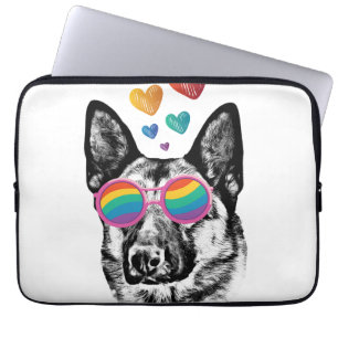 Hund mit Herz-Valentinstag Laptopschutzhülle