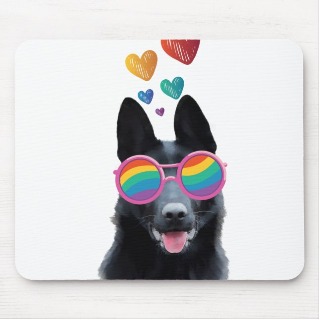 Hund mit Herz-Valentinstag Mousepad (Vorne)