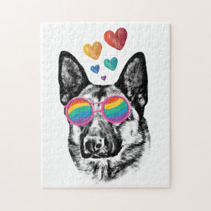 Hund mit Herz-Valentinstag Puzzle