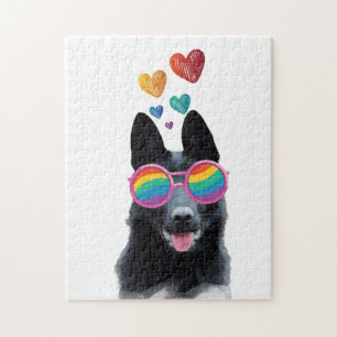 Hund mit Herz-Valentinstag Puzzle