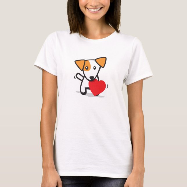 Hund mit Herzen T-Shirt (Vorderseite)