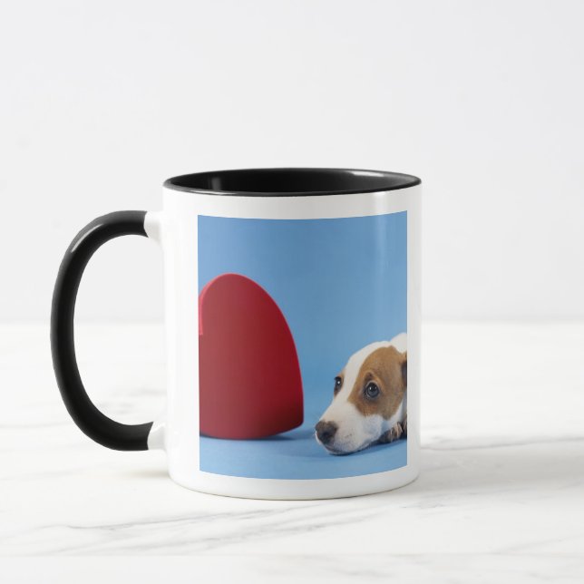 Hund mit Herzen Tasse (Links)