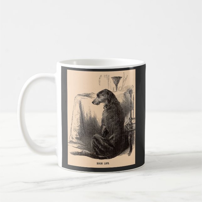 Hund mit hohem Leben, Hund mit niedrigem Leben Kaffeetasse (Links)