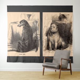 Hund mit hohem Leben, Hund mit niedrigem Leben Wandteppich