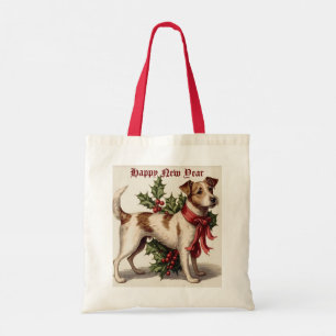 Hund mit Holly Tote Bag Tragetasche