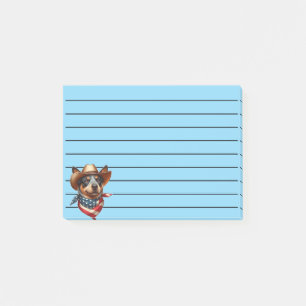 Hund mit Hut und amerikanischer Flaggen-Bandana Post-it Klebezettel