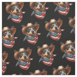 Hund mit Hut und amerikanischer Flaggen-Bandana Stoff