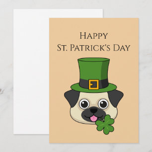 Hund mit Hut und Kleeblatt St Patrick's   Personal Feiertagskarte