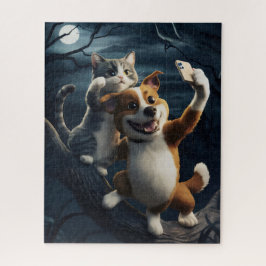 Hund mit Katze. Puzzle