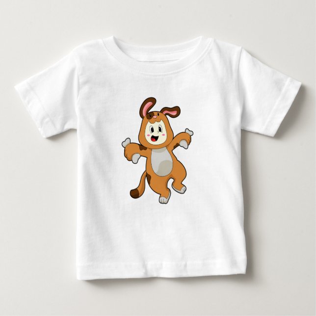 Hund mit Knochen als Kaninchen Baby T-shirt (Vorderseite)
