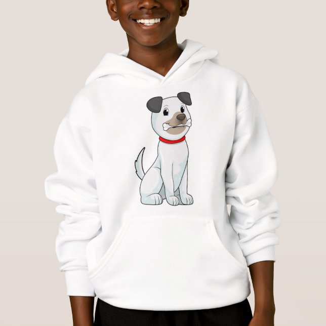 Hund mit Knochen Hoodie (Vorderseite)