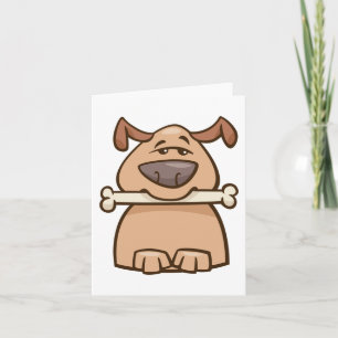 Hund mit Knochen Karte