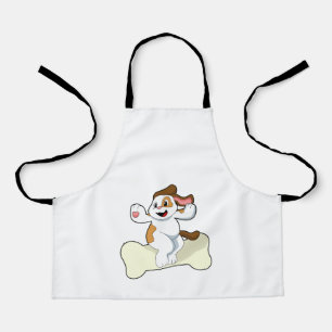 Hund mit Knochen Schürze