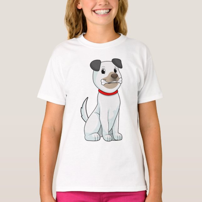 Hund mit Knochen T-Shirt (Vorderseite)