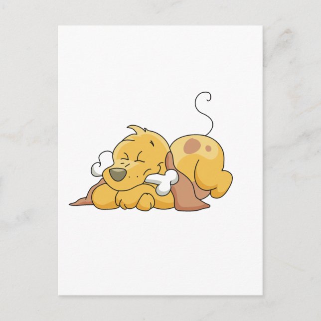 Hund mit Knochentrecken und Geschenken Postkarte (Vorderseite)