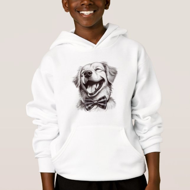 Hund mit Krawatte Hoodie (Vorderseite)