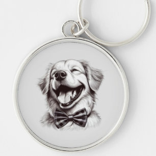 Hund mit Krawatte Schlüsselanhänger