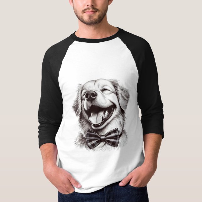 Hund mit Krawatte T-Shirt (Vorderseite)