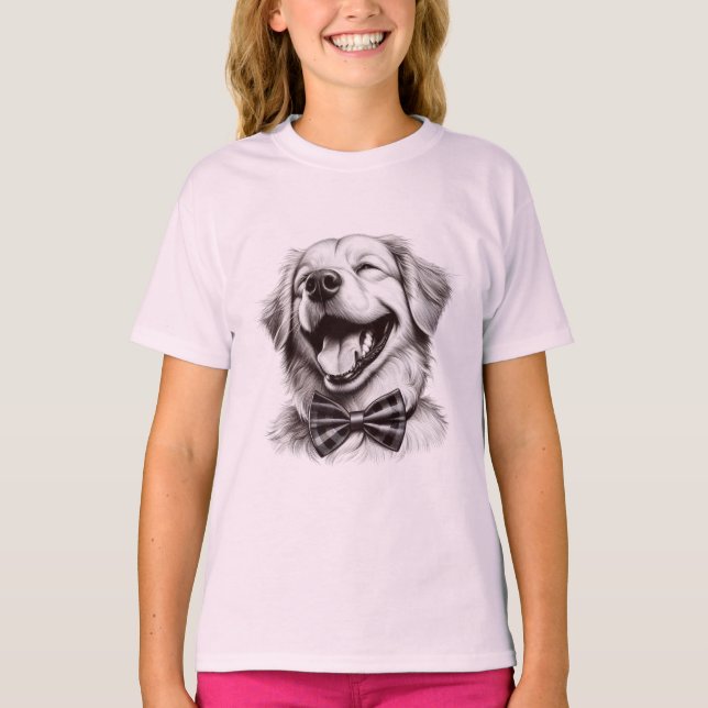 Hund mit Krawatte T-Shirt (Vorderseite)