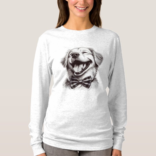 Hund mit Krawatte T-Shirt (Vorderseite)
