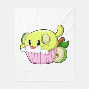 Hund mit Kuchen Fleecedecke