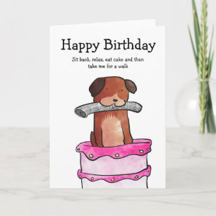 Hund mit Kuchen Geburtstagskarte Karte