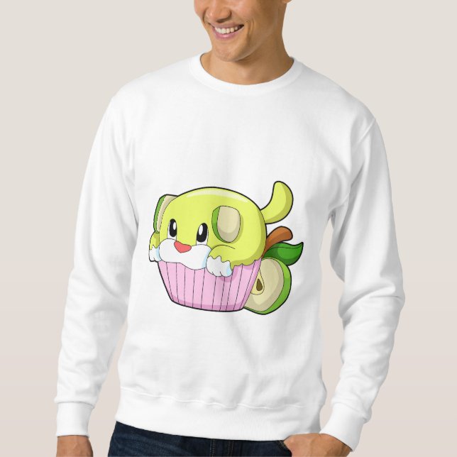 Hund mit Kuchen Sweatshirt (Vorderseite)