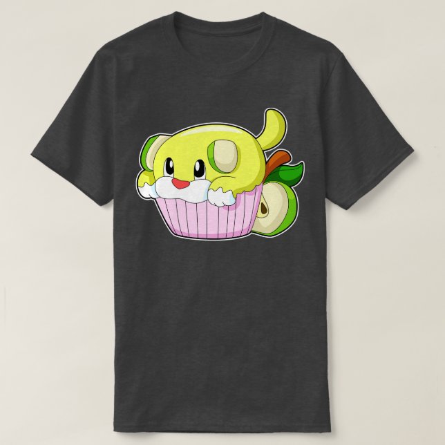 Hund mit Kuchen T-Shirt (Design vorne)
