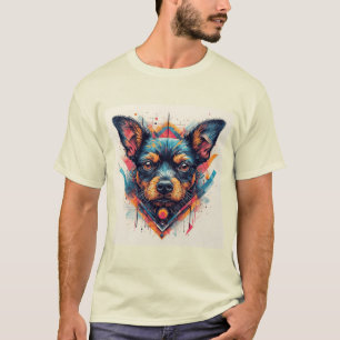 Hund mit modernem abstraktem Design T-Shirt