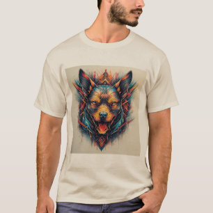 Hund mit modernem abstraktem Design T-Shirt