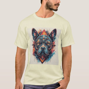 Hund mit modernem abstraktem Design T-Shirt