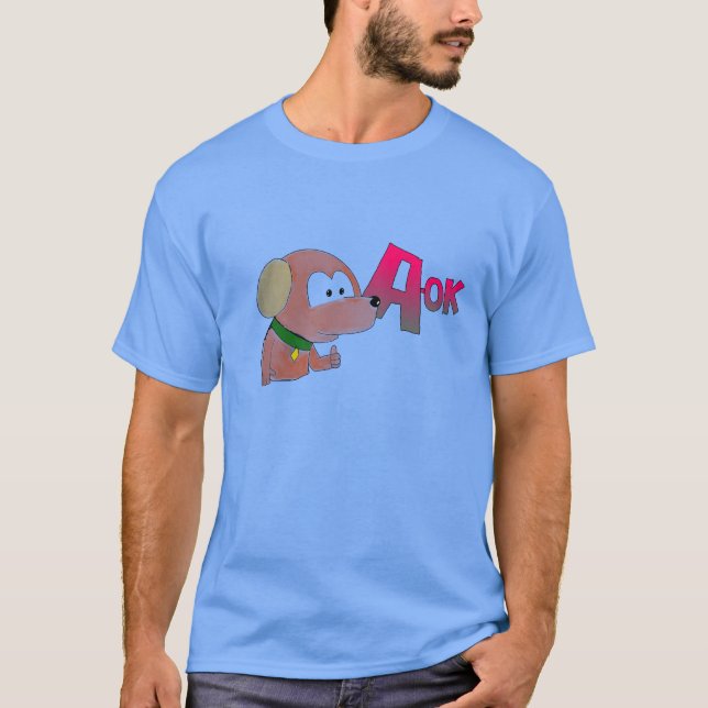 Hund mit Okay T-Shirt (Vorderseite)